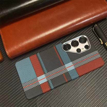 Carbon Fiber Texture Magnetic Case with MagSafe Wireless Charging and Alloy Lens Protection for Samsung Galaxy S26 & S25 Series, Matte Shockproof Hard Cover