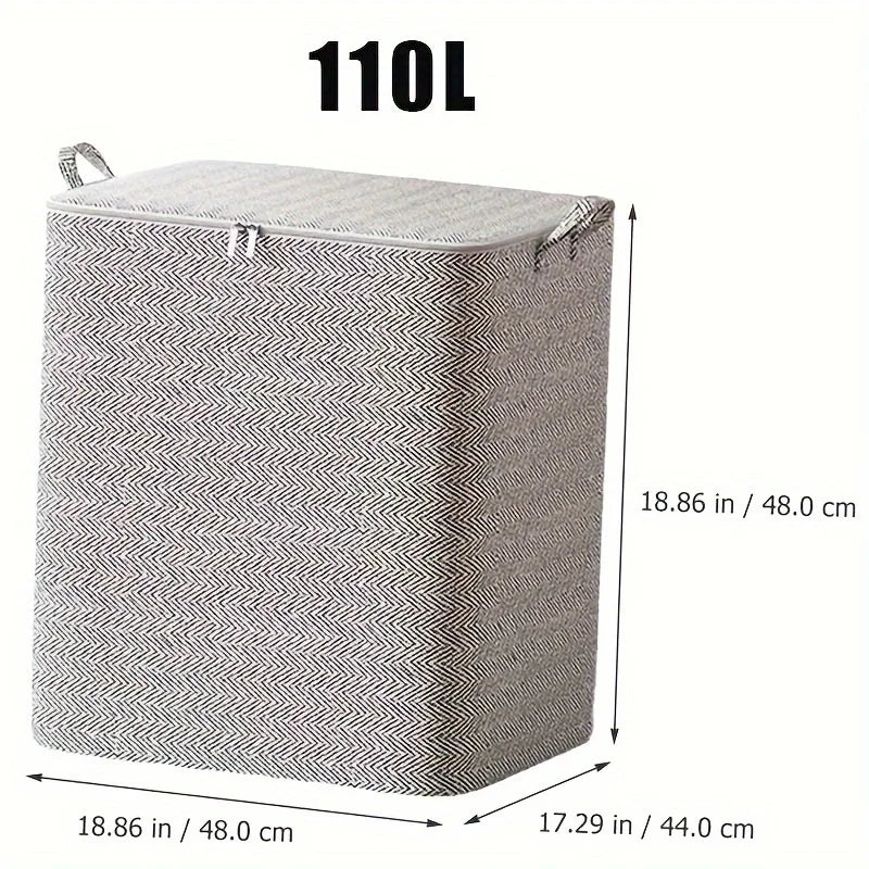 Extra Large Storage Chest with Lid – Heavy-Duty Non-Woven Fabric Organizer for Clothes & Bedding