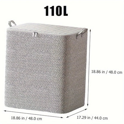 Extra Large Storage Chest with Lid – Heavy-Duty Non-Woven Fabric Organizer for Clothes & Bedding