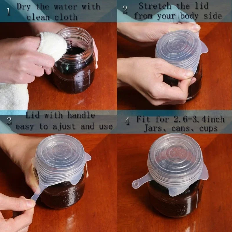 Small Silicone Stretch Lids 8 Pack – 2.5 Inch Reusable Stretch Covers for Cups, Cans, and Wide Mouth Mason Jars