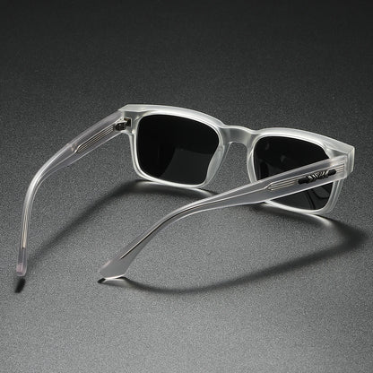 Square Polarized Sunglasses for Men and Women with Metal Core Frame, UV400 Protection, Unisex Fashion Eyewear for Travel, Driving, and Outdoor Activities