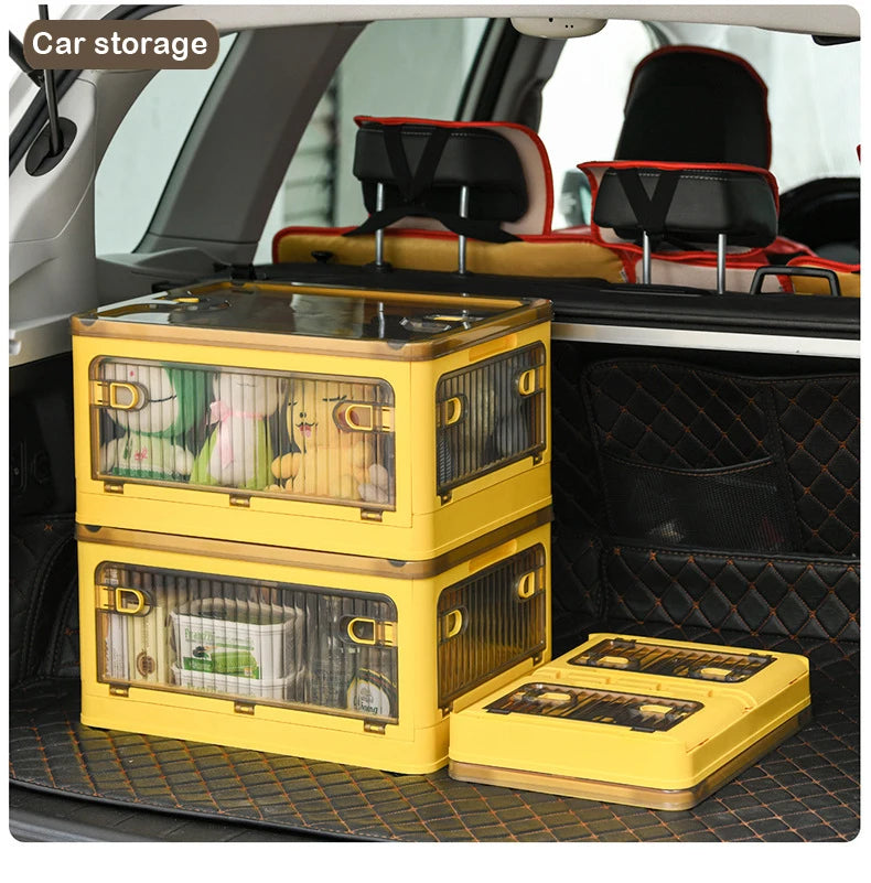 Foldable Storage Box with Wheels, Stackable Closet Organizer for Clothes, Quilts, Toys & Books