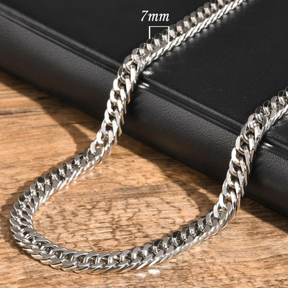 Vnox Stainless Steel Cuban Link Chain Necklace for Men and Women, Thick Miami Curb Chain, Waterproof Silver Unisex Jewelry