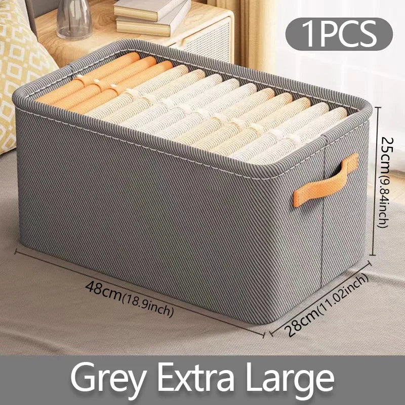 Thickened Foldable Clothes Storage Box – Versatile Closet & Drawer Organizer with Reinforced Handles