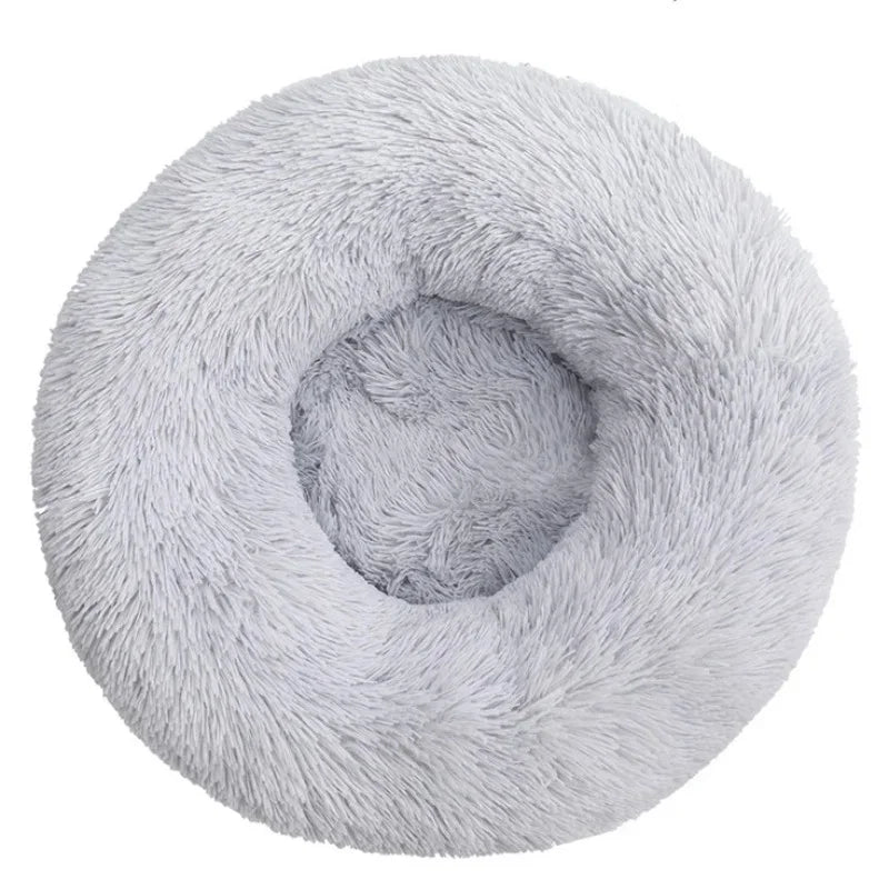 Round Plush Pet Bed for Dogs and Cats, Super Soft Winter Sleeping Bed in 6 Sizes (40–90cm), Warm Calming Cushion for Small, Medium, and Large Pets