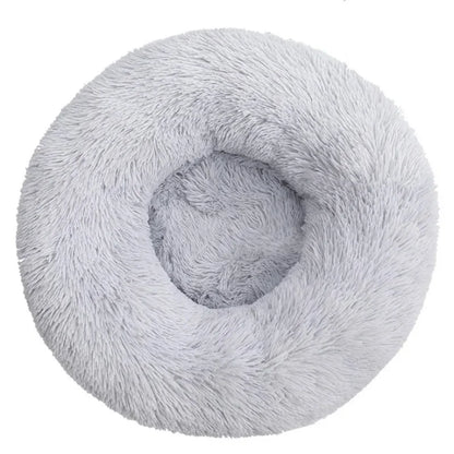 Round Plush Pet Bed for Dogs and Cats, Super Soft Winter Sleeping Bed in 6 Sizes (40–90cm), Warm Calming Cushion for Small, Medium, and Large Pets