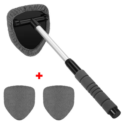 Telescopic Car Window Windshield Cleaning Brush Set – Microfiber Glass Cleaner Mist Scraper Eliminator