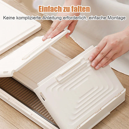 Folding Storage Box with Wheels, 2/4/5 Layer Stackable Storage Bins for Home Organization