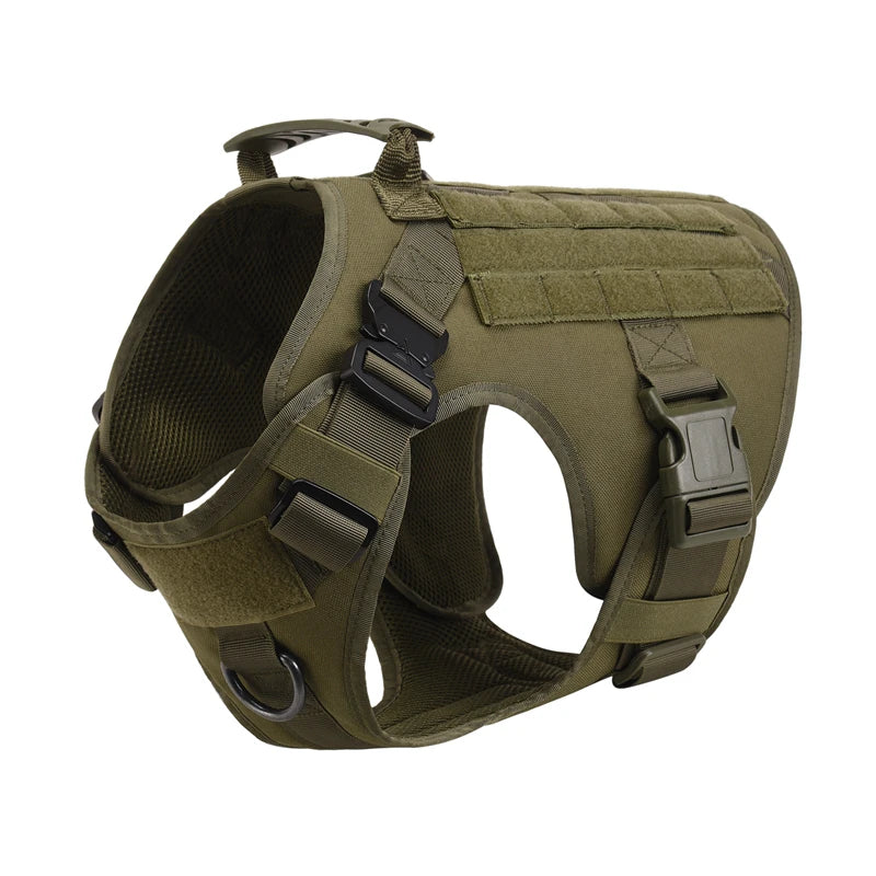 Tactical Dog Harness and Leash Set for Large and Medium Dogs, Military-Style Training Vest for German Shepherd, Golden Retriever, and Working Breeds