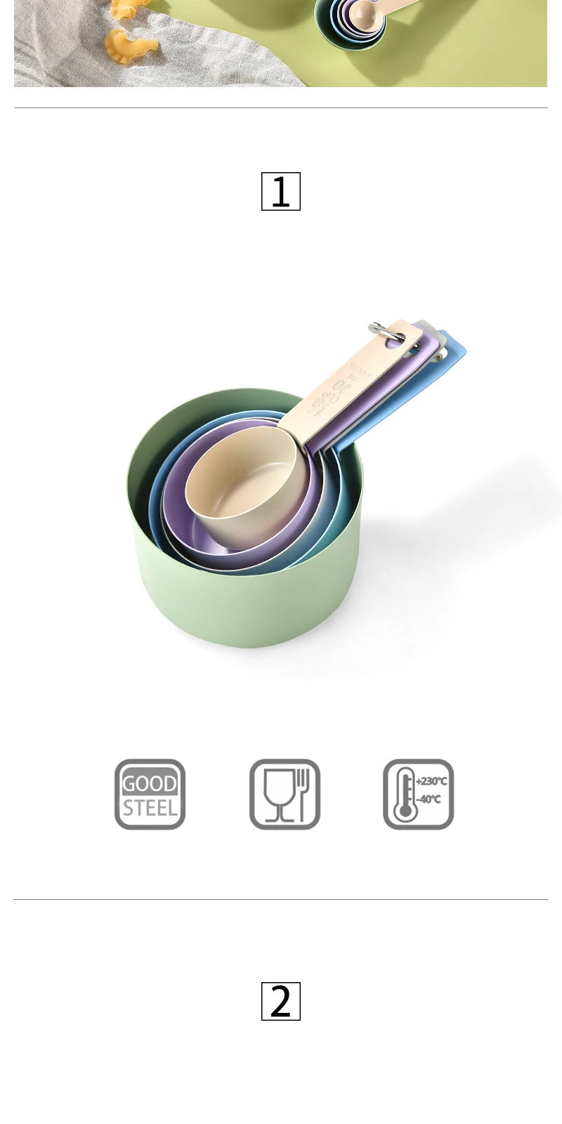 Stainless Steel Measuring Cup and Spoon Set with Handle – Accurate Scale Kitchen Tools for Baking and Cooking