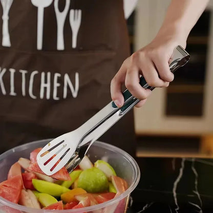 Stainless Steel Kitchen Tongs, Non-Slip Food Tongs for Cooking, BBQ, Salad, Bread and Buffet Serving