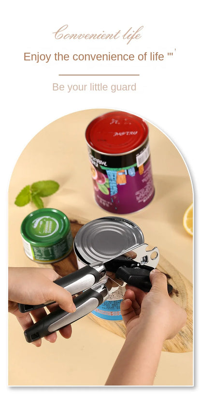 Professional Manual Can Opener – Multifunctional Stainless Steel Can and Bottle Opener Kitchen Gadget