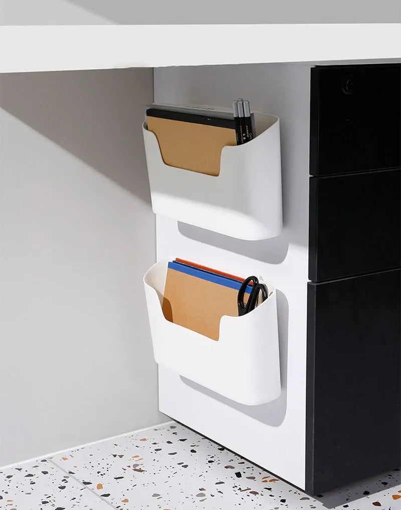 Wall-Mounted Adhesive Storage Rack – Multifunctional Cabinet Door & Under-Sink Organizer for Kitchen & Bathroom