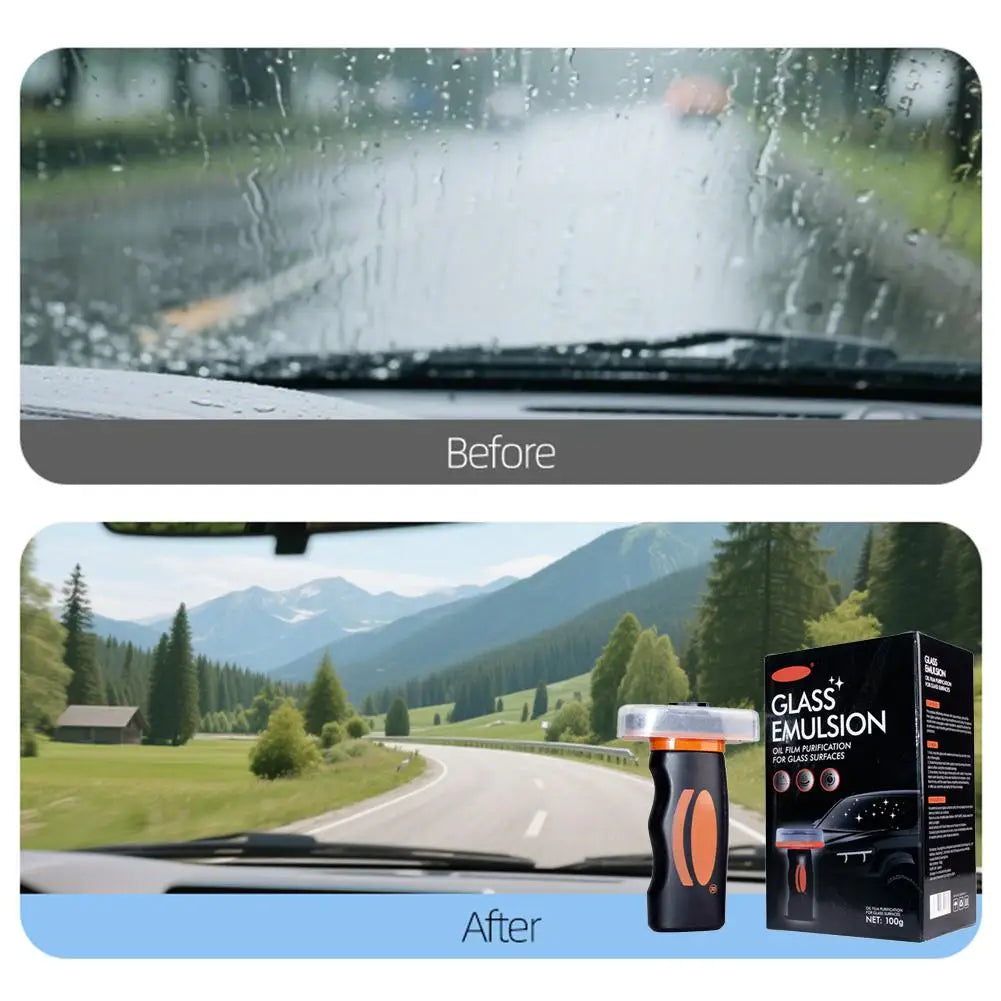 Handheld Glass Emulsion Oil Film Remover – Car Windshield Cleaner for Front, Side, and Rear Auto Glass