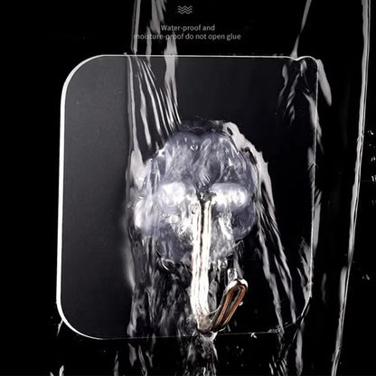 Transparent Adhesive Wall Hooks – No-Drill Traceless Strong Load-Bearing Hooks for Bathroom & Kitchen