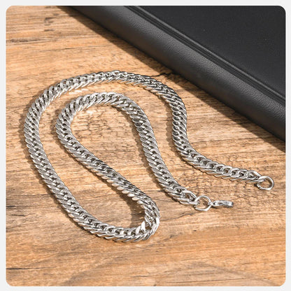 Vnox Stainless Steel Cuban Link Chain Necklace for Men and Women, Thick Miami Curb Chain, Waterproof Silver Unisex Jewelry