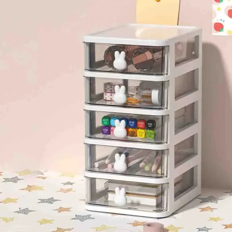 2–5 Layer Clear Stacking Drawer Organizer – Multi-Tier PP Storage Box Modular Desktop System for Office & Beauty Products