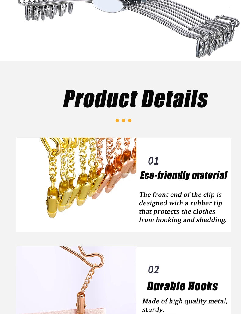 Metal Multi-Hook Underwear Hanger Set (5PCS) – Heavy-Duty Clips Rack for Socks, Bras & Small Clothes