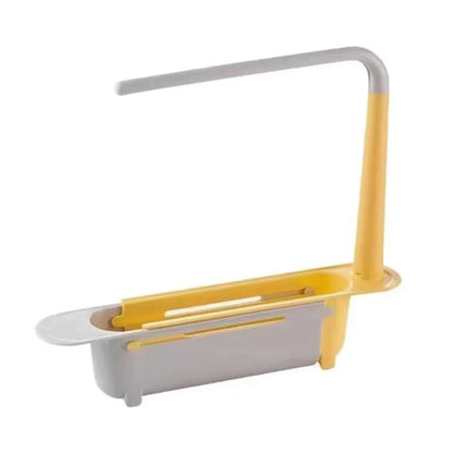 Telescopic Sink Shelf – Adjustable Kitchen Sink Organizer Soap & Sponge Holder Drain Rack