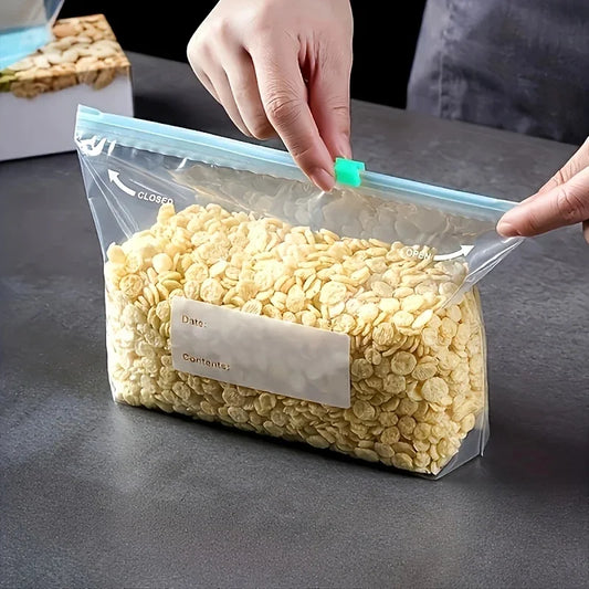 Silicone Food Storage Bags – Leakproof Reusable Stand-Up Zip Shut Fresh Food Storage Bags
