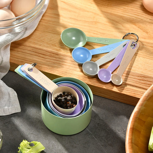 Stainless Steel Measuring Cup and Spoon Set with Handle – Accurate Scale Kitchen Tools for Baking and Cooking