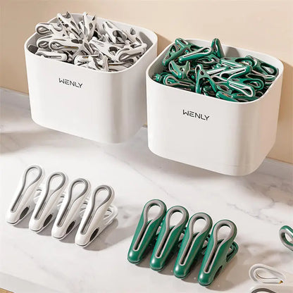 12–36PCS Plastic Clothes Pins with Storage Box, Multi-Purpose Laundry & Food Clips