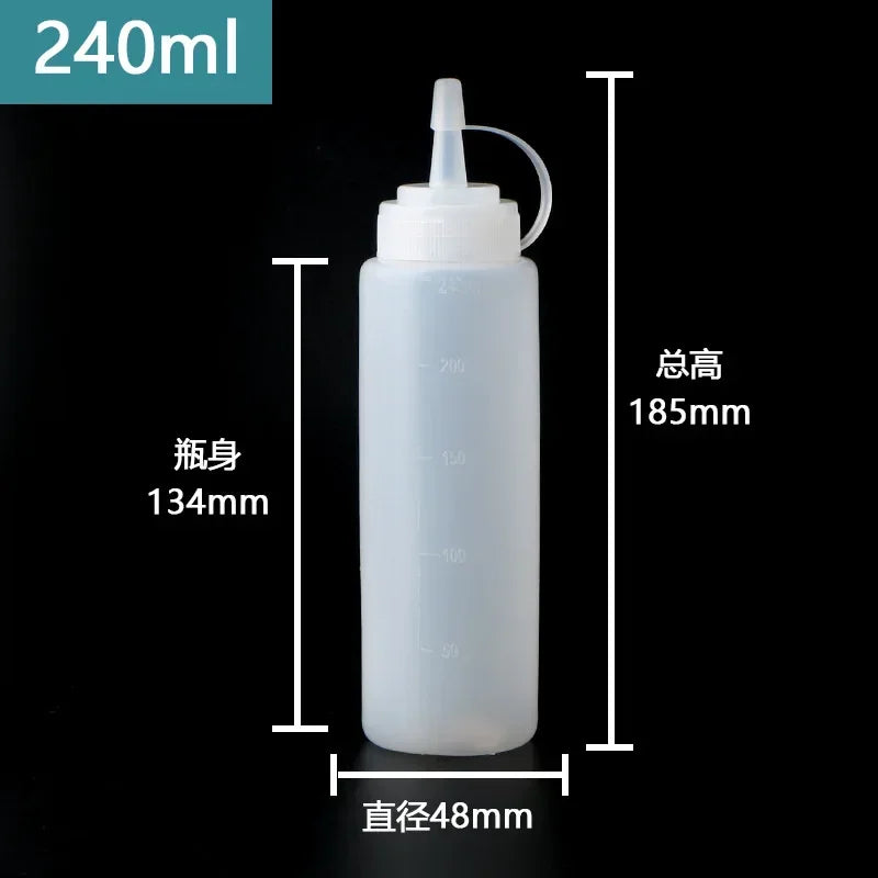 Large Squeeze Condiment Bottles with Nozzles – Ketchup, BBQ Sauce, Olive Oil Dispenser Squeeze Bottles Kitchen Gadget