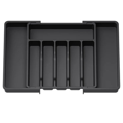 Expandable Kitchen Drawer Organizer – Adjustable Retractable Cutlery Storage Box with Dividers