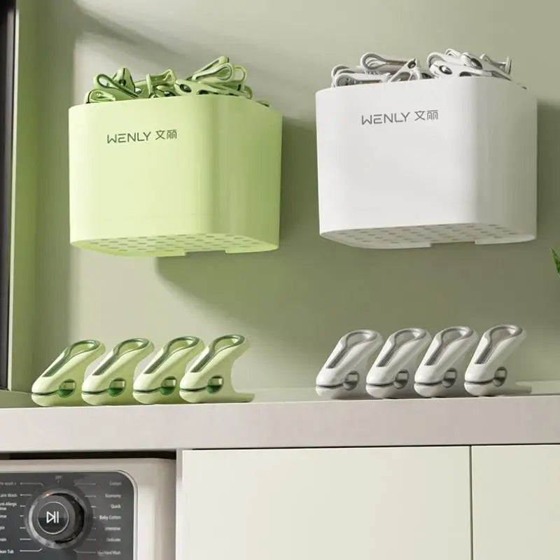 12–36PCS Plastic Clothes Pins with Storage Box, Multi-Purpose Laundry & Food Clips