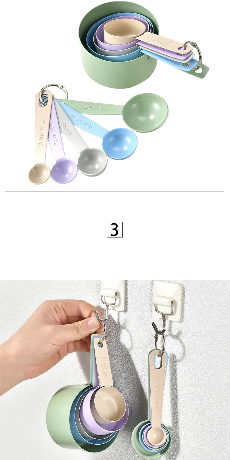 Stainless Steel Measuring Cup and Spoon Set with Handle – Accurate Scale Kitchen Tools for Baking and Cooking