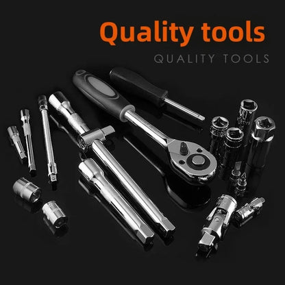 ZTEN 61-Piece Combination Tool Set, Household & Car Repair Manual Tool Kit with Socket and Wrench Set