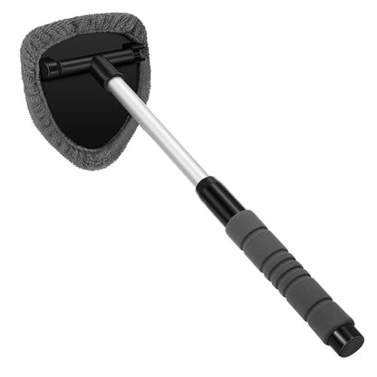 Telescopic Car Window Windshield Cleaning Brush Set – Microfiber Glass Cleaner Mist Scraper Eliminator