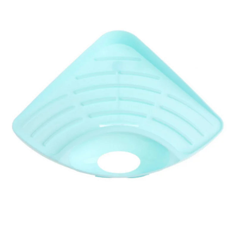 Multifunctional Kitchen Sink Triangle Storage Rack – Sponge Drainage Shelf & Utensil Organizer
