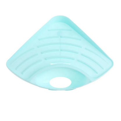 Multifunctional Kitchen Sink Triangle Storage Rack – Sponge Drainage Shelf & Utensil Organizer