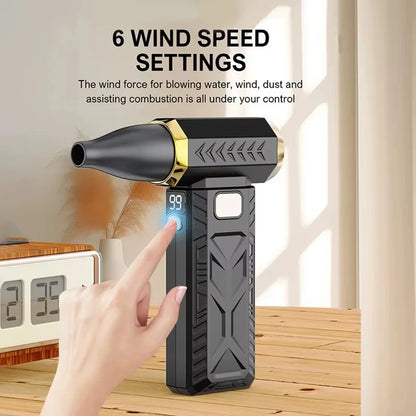 High-Speed Electric Air Blower 1,000,000 RPM Turbo Fan, Portable Dust Cleaner with Vacuum Function, Type-C Rechargeable 55m/s Brushless Jet Blower with LED Display