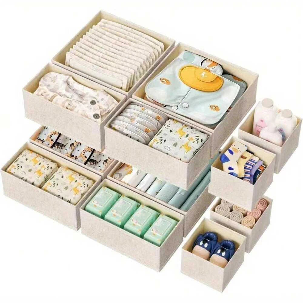Foldable Underwear Organizer Set (6/12PCS) – Hard Storage Boxes for Bras, Socks & Drawer Closet Organization