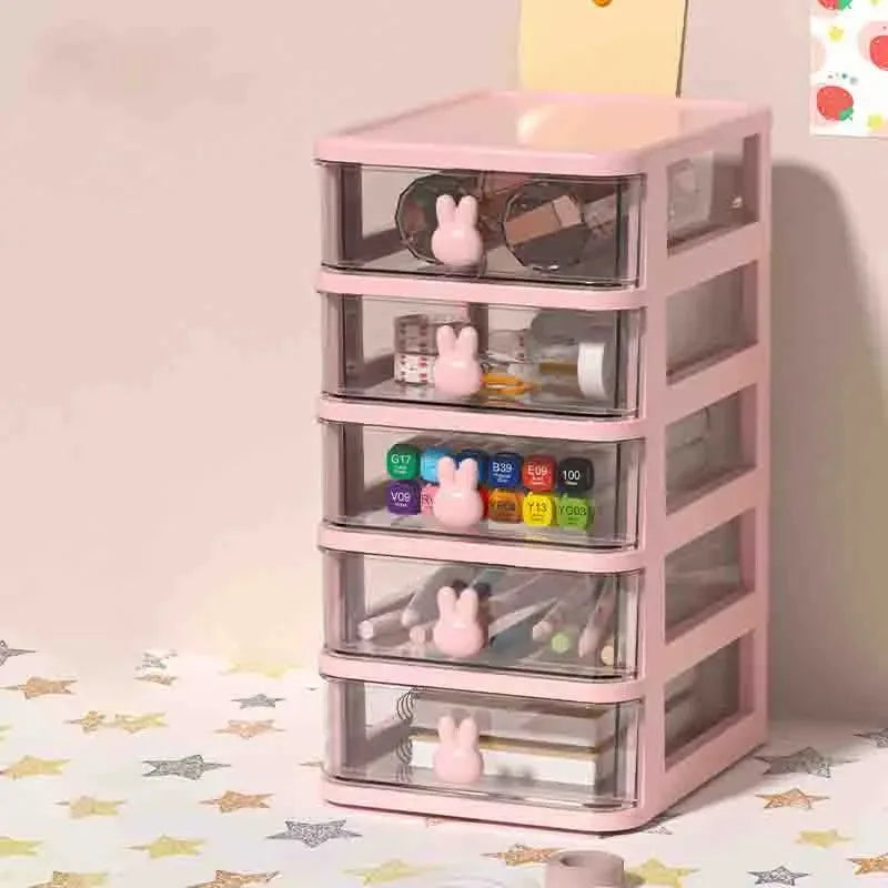 2–5 Layer Clear Stacking Drawer Organizer – Multi-Tier PP Storage Box Modular Desktop System for Office & Beauty Products