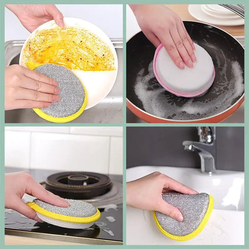 Double-Sided Dishwashing Sponge – Reusable Dish Wash Sponge for Pans, Pots, and Kitchen Cleaning