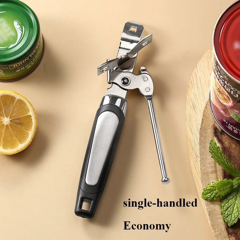 Professional Manual Can Opener – Multifunctional Stainless Steel Can and Bottle Opener Kitchen Gadget
