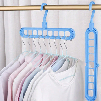 Solid Wood Multi-Hook Clothes Hanger – Vintage Wooden Organizer with 8 Hooks for Underwear & Accessories