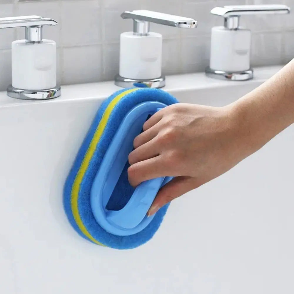 Cleaning Brush with Handle – Kitchen Sponge Wipe Thickened Bathroom Tile Cleaning Sponge Household Stain Removal Tool