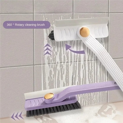 360° Rotating Crevice Cleaning Brush with Scraper – Multi-Purpose Hard Bristle Tile & Gap Cleaner for Bathroom & Kitchen