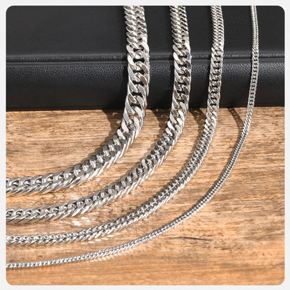 Vnox Stainless Steel Cuban Link Chain Necklace for Men and Women, Thick Miami Curb Chain, Waterproof Silver Unisex Jewelry