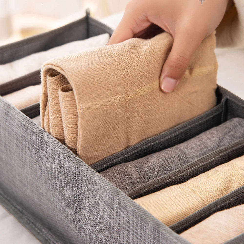 Foldable Clothes Organizer with Handles – Jeans Storage Box for Closet Drawer & Wardrobe Organization