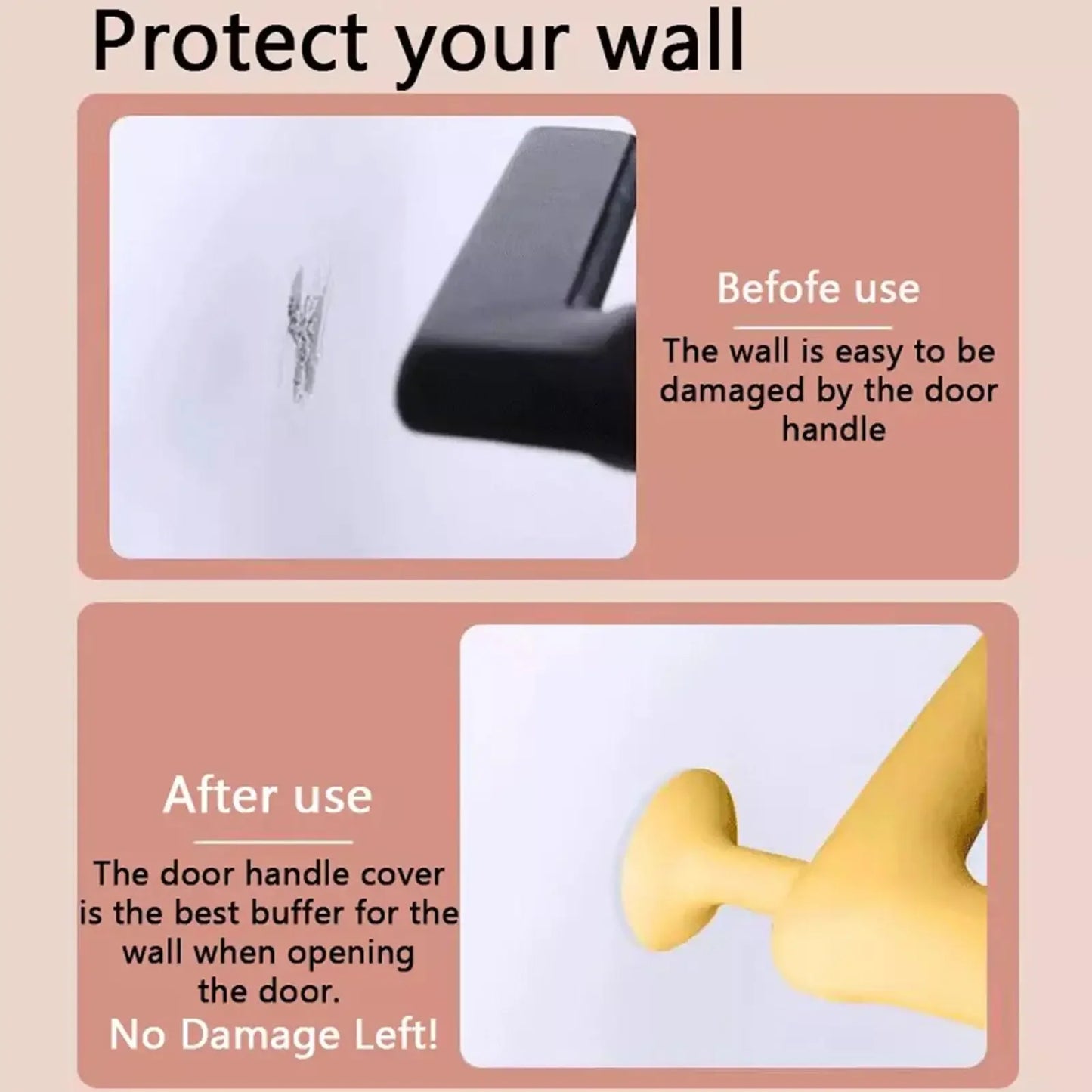 Silicone Door Handle Protective Cover Anti-collision Baby Doorknob Protect Door Knob Cup Safety Cover Noiseless Suction