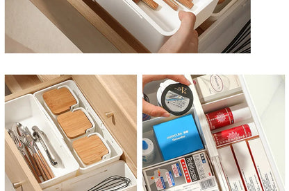 Extendable Drawer Organizer with Adjustable Dividers – Multi-Purpose Storage Box for Home, Office & Kitchen