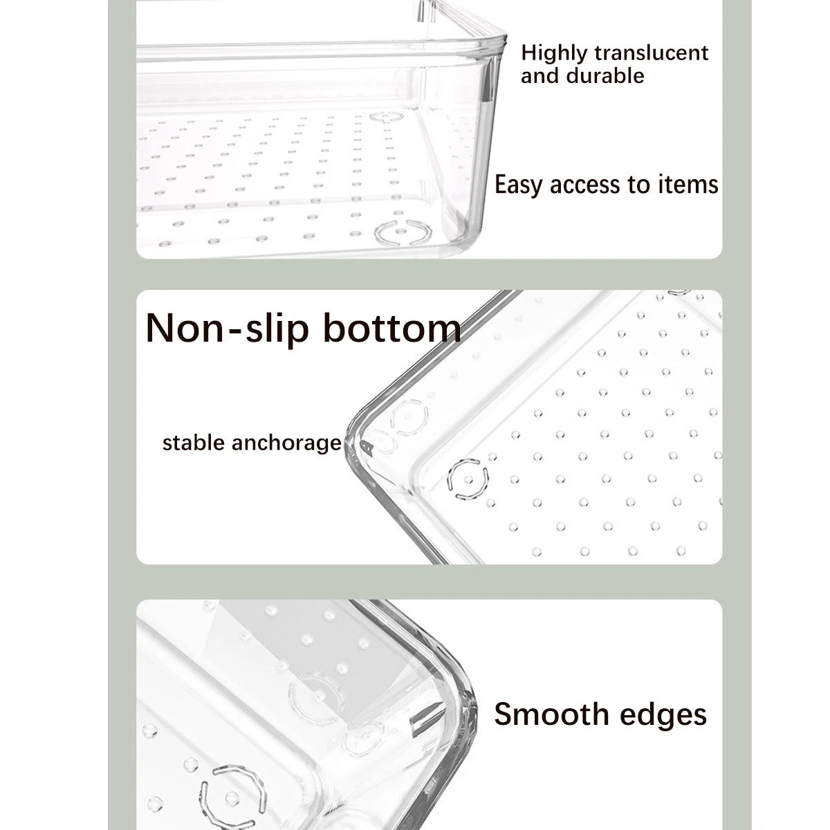 Clear Desk Drawer Organizer Set – Transparent Plastic Storage Boxes for Makeup, Bathroom & Office
