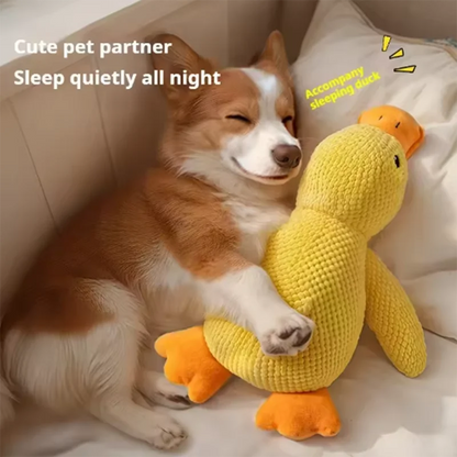 Plush Duck Dog Toy with Hugging Design, Interactive Comfort Chew and Sleep Companion for Puppies and Small Dogs, Soft Yellow Duck Pet Toy