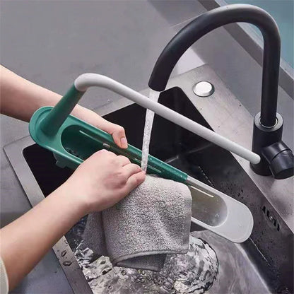 Telescopic Sink Shelf – Adjustable Kitchen Sink Organizer Soap & Sponge Holder Drain Rack