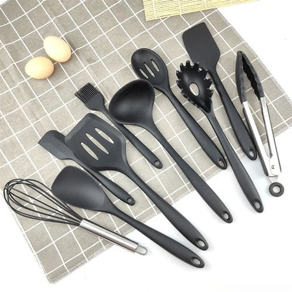 10PCS Silicone Kitchen Utensil Set, Heat-Resistant Cooking & Baking Tools, Non-Stick Spatula Spoon Scraper Set
